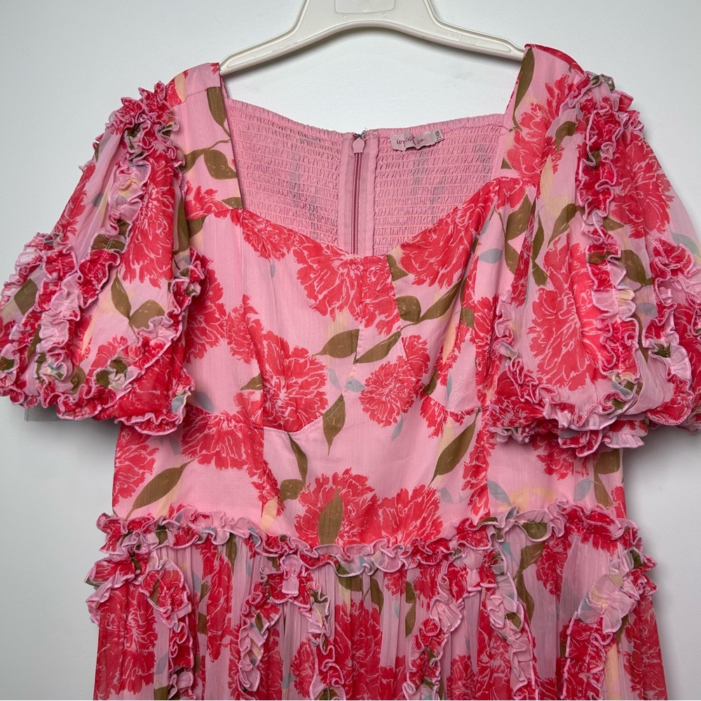 Ivy City pink floral Layla maxi dress size 24W wedding coquette feminine wedding - Picture 7 of 10